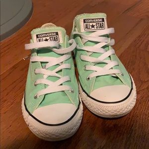 Bright/mint green converse
